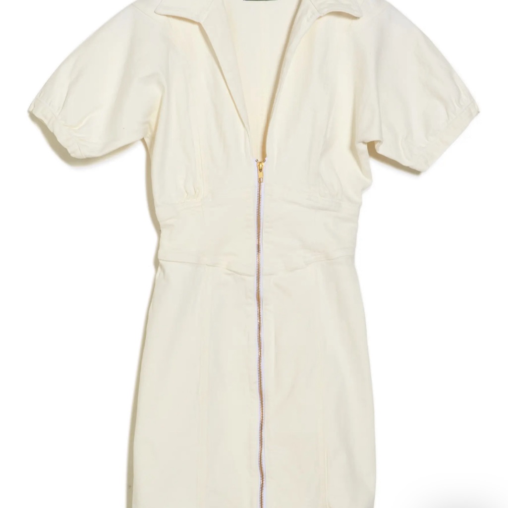 Ramy Brook Lily White Zip-Front Denim Mini Dress Size 28
